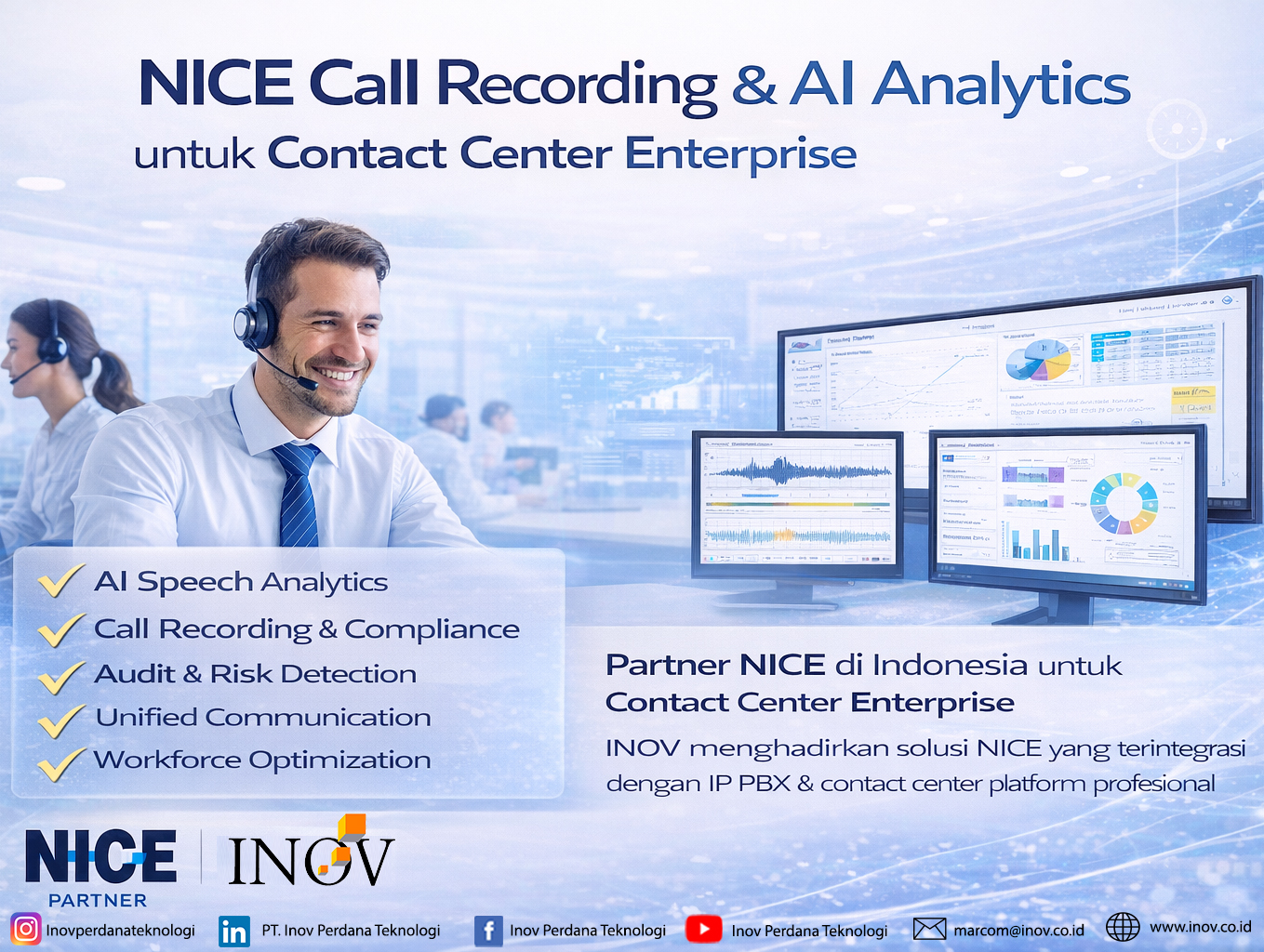 NICE Call Recording Indonesia untuk Contact Center Enterprise | INOV